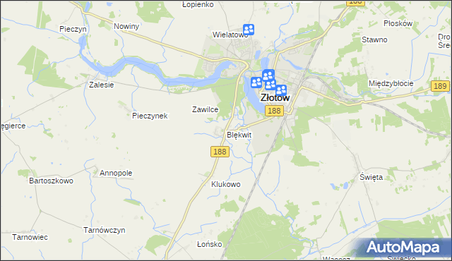 mapa Blękwit, Blękwit na mapie Targeo