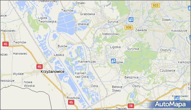 mapa Bluszczów, Bluszczów na mapie Targeo