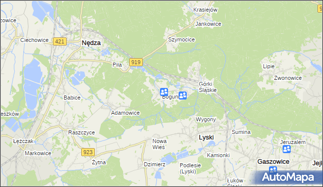 mapa Bogunice, Bogunice na mapie Targeo