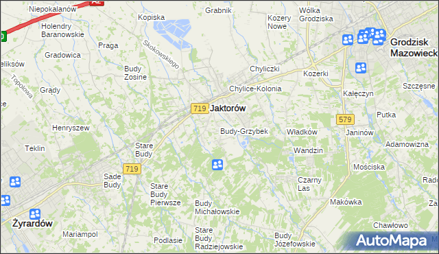 mapa Budy-Grzybek, Budy-Grzybek na mapie Targeo