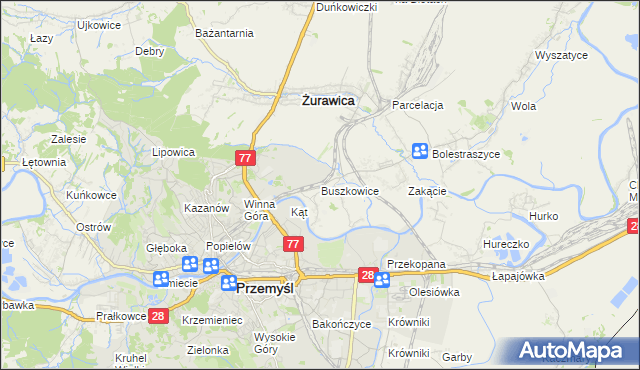 mapa Buszkowice gmina Żurawica, Buszkowice gmina Żurawica na mapie Targeo