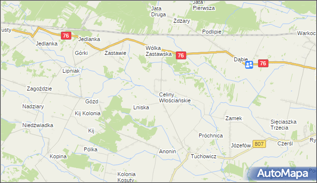 mapa Celiny Włościańskie, Celiny Włościańskie na mapie Targeo