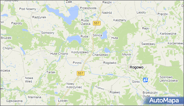 mapa Charszewo, Charszewo na mapie Targeo