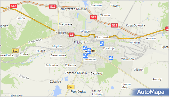 mapa Chełma, Chełm na mapie Targeo
