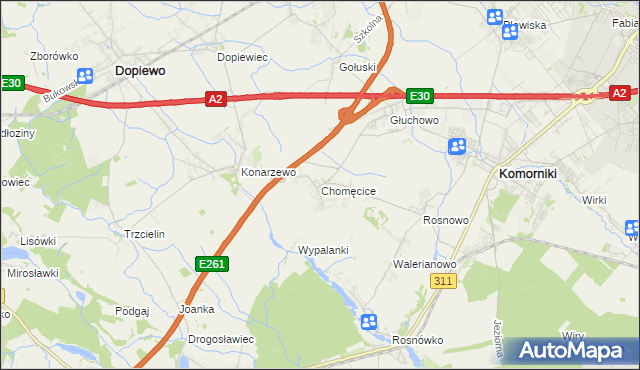 mapa Chomęcice, Chomęcice na mapie Targeo