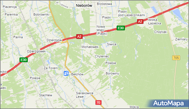 mapa Chyleniec, Chyleniec na mapie Targeo