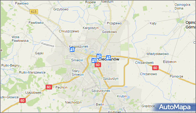 mapa Ciechanów, Ciechanów na mapie Targeo