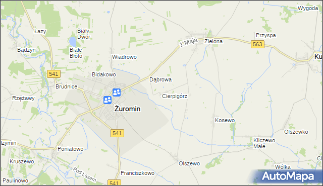 mapa Cierpigórz gmina Żuromin, Cierpigórz gmina Żuromin na mapie Targeo