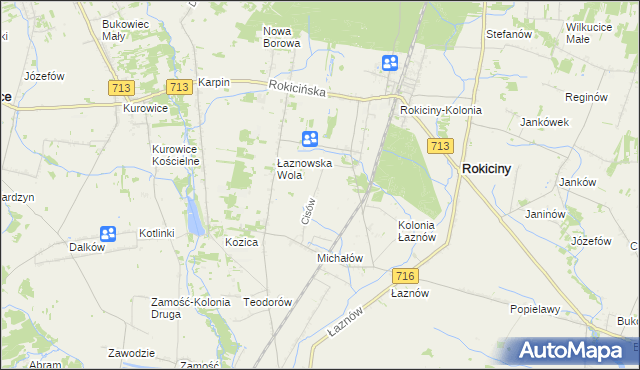 mapa Cisów gmina Rokiciny, Cisów gmina Rokiciny na mapie Targeo