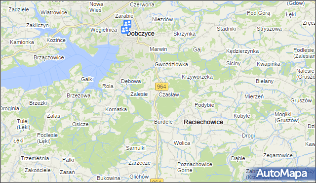 mapa Czasław gmina Raciechowice, Czasław gmina Raciechowice na mapie Targeo