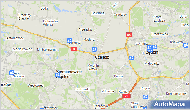 mapa Czeladź, Czeladź na mapie Targeo