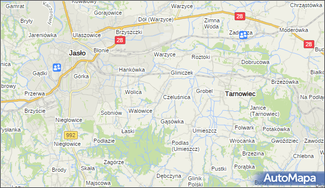 mapa Czeluśnica, Czeluśnica na mapie Targeo