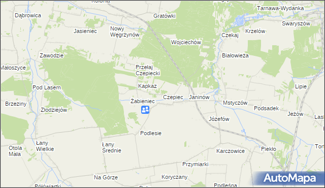 mapa Czepiec gmina Sędziszów, Czepiec gmina Sędziszów na mapie Targeo