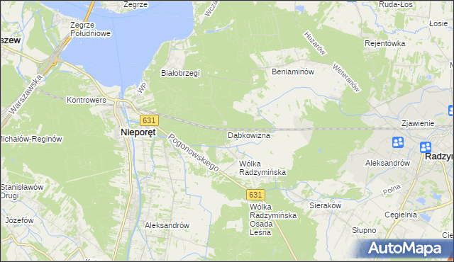 mapa Dąbkowizna, Dąbkowizna na mapie Targeo