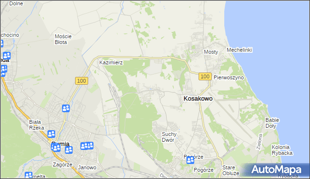 mapa Dębogórze, Dębogórze na mapie Targeo