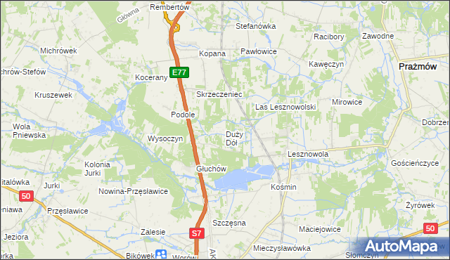 mapa Duży Dół, Duży Dół na mapie Targeo