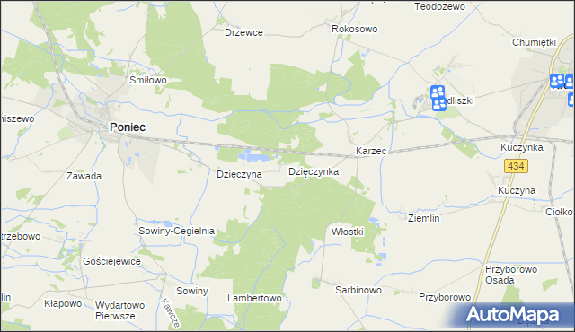 mapa Dzięczynka, Dzięczynka na mapie Targeo