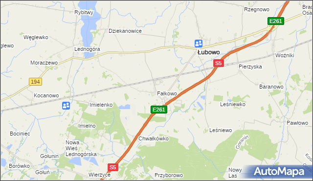 mapa Fałkowo, Fałkowo na mapie Targeo