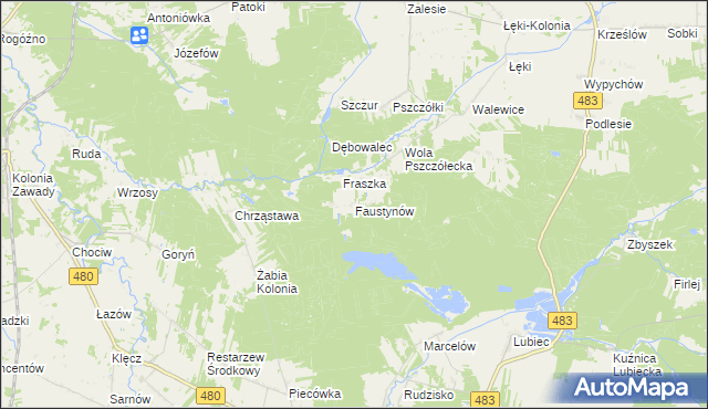 mapa Faustynów, Faustynów na mapie Targeo
