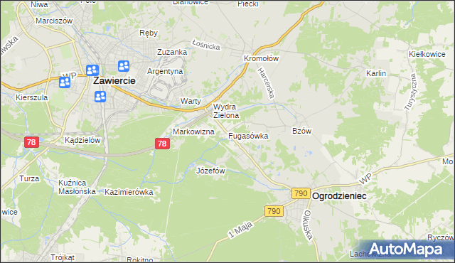 mapa Fugasówka, Fugasówka na mapie Targeo