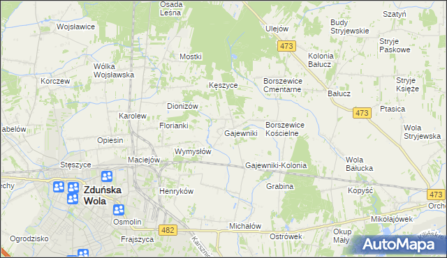 mapa Gajewniki, Gajewniki na mapie Targeo