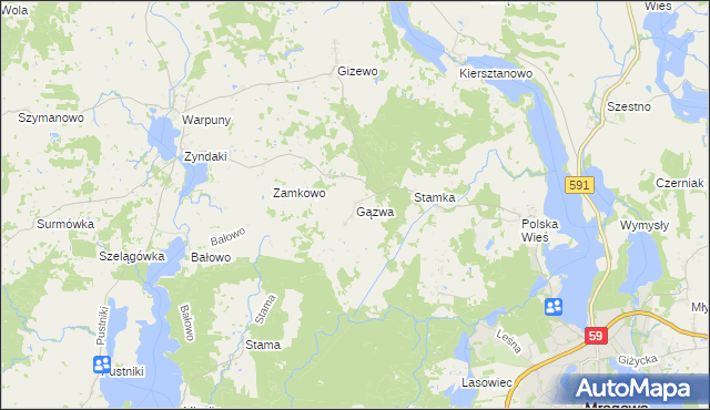 mapa Gązwa, Gązwa na mapie Targeo