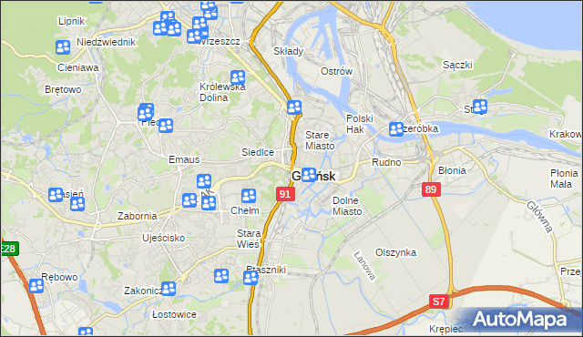 mapa Gdańska, Gdańsk na mapie Targeo
