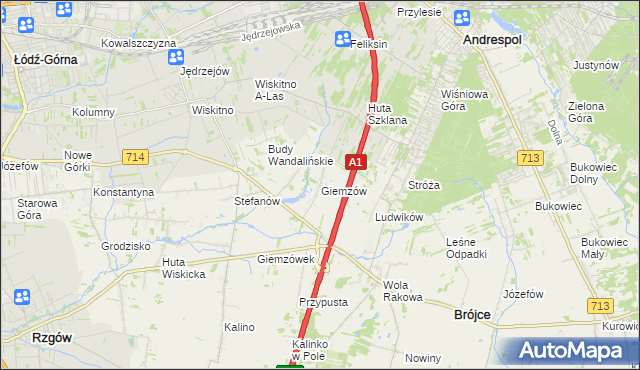 mapa Giemzów, Giemzów na mapie Targeo
