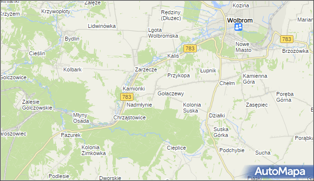 mapa Gołaczewy, Gołaczewy na mapie Targeo