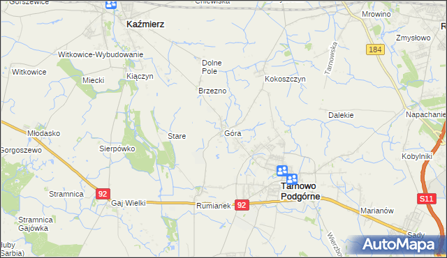mapa Góra gmina Tarnowo Podgórne, Góra gmina Tarnowo Podgórne na mapie Targeo