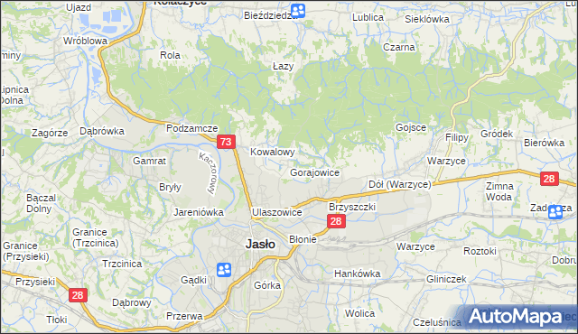 mapa Gorajowice, Gorajowice na mapie Targeo