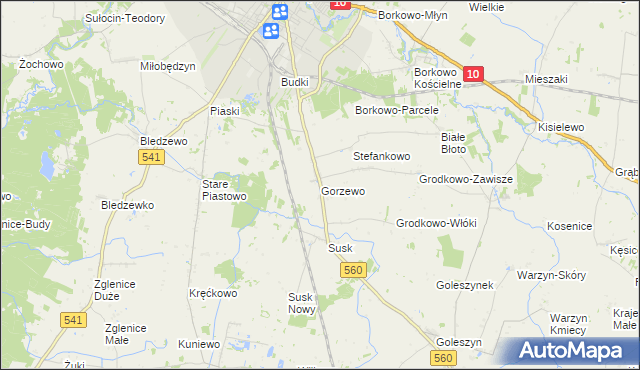 mapa Gorzewo gmina Sierpc, Gorzewo gmina Sierpc na mapie Targeo