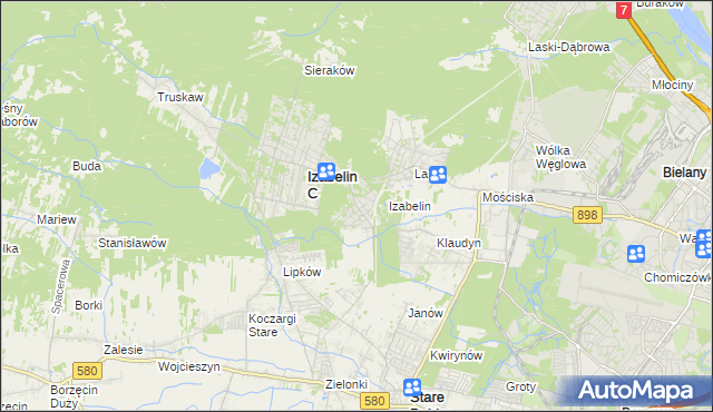 mapa Izabelin B, Izabelin B na mapie Targeo