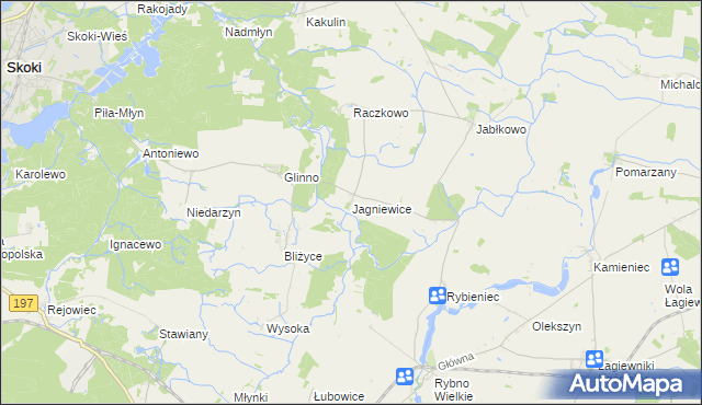 mapa Jagniewice, Jagniewice na mapie Targeo