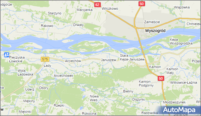 mapa Januszew, Januszew na mapie Targeo