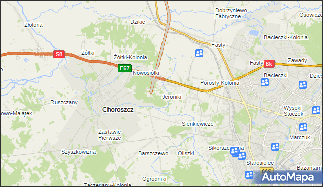 mapa Jeroniki, Jeroniki na mapie Targeo