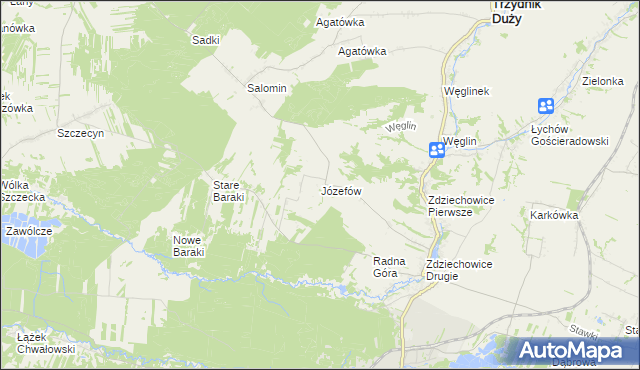 mapa Józefów gmina Zaklików, Józefów gmina Zaklików na mapie Targeo