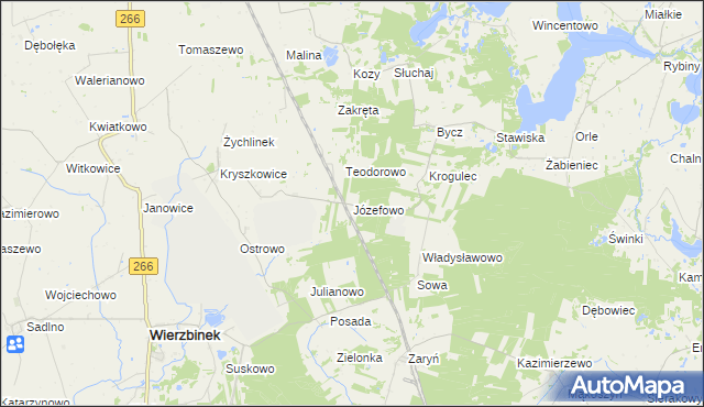mapa Józefowo gmina Piotrków Kujawski, Józefowo gmina Piotrków Kujawski na mapie Targeo