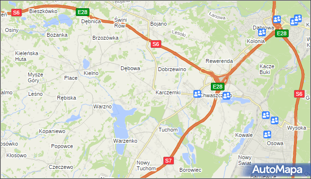 mapa Karczemki gmina Szemud, Karczemki gmina Szemud na mapie Targeo