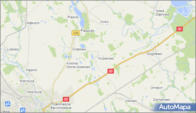 mapa Kiczarowo, Kiczarowo na mapie Targeo