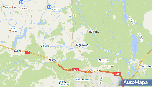 mapa Kłębowiec, Kłębowiec na mapie Targeo