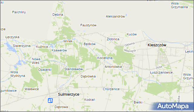 mapa Kocielizna, Kocielizna na mapie Targeo