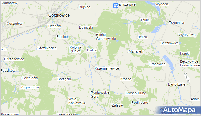 mapa Kolonia Krzemieniewice, Kolonia Krzemieniewice na mapie Targeo