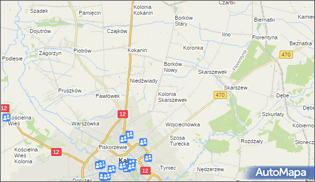 mapa Kolonia Skarszewek, Kolonia Skarszewek na mapie Targeo