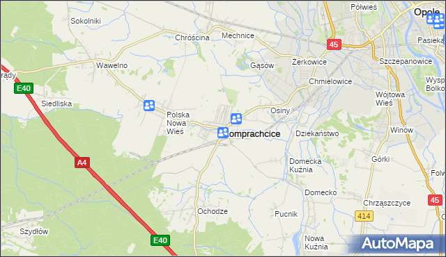 mapa Komprachcice, Komprachcice na mapie Targeo