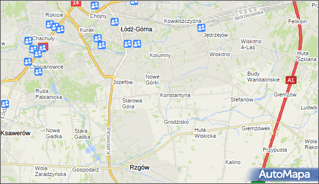 mapa Konstantyna, Konstantyna na mapie Targeo