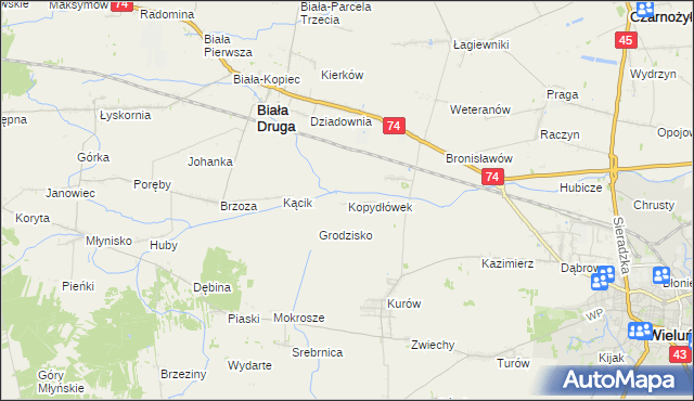 mapa Kopydłówek, Kopydłówek na mapie Targeo