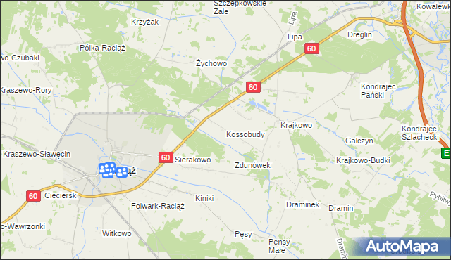 mapa Kossobudy, Kossobudy na mapie Targeo