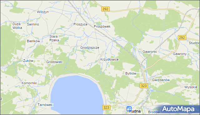 mapa Krzydłowice, Krzydłowice na mapie Targeo