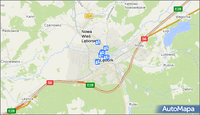 mapa Lębork, Lębork na mapie Targeo